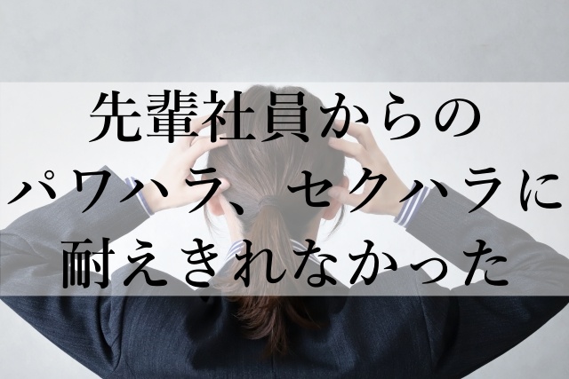 先輩社員からのパワハラ・セクハラで心を壊されて